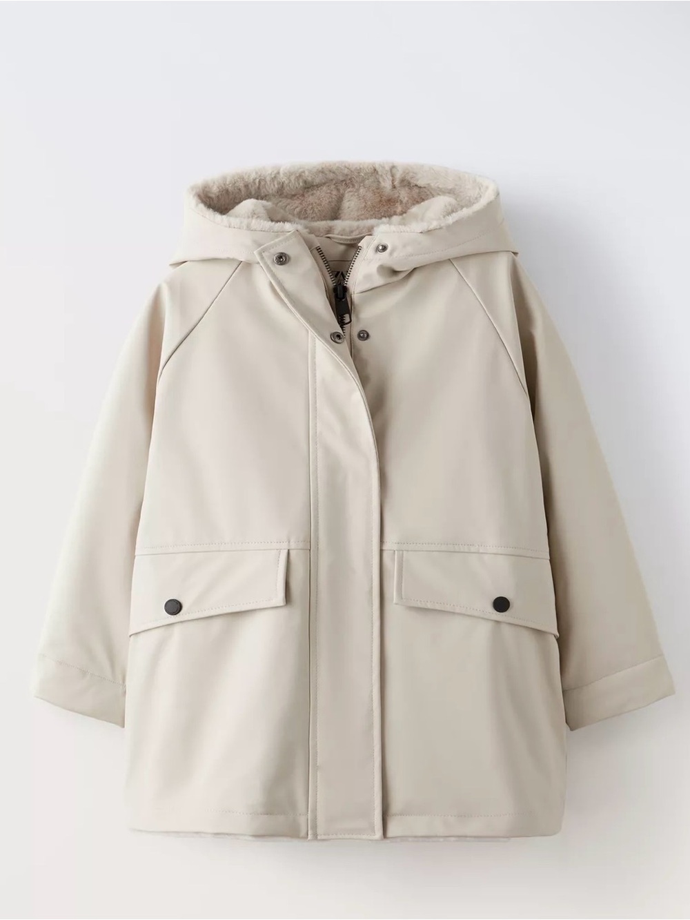 Zara kid’s FAUX FUR LINED RUBBERIZED
RAINCOAT